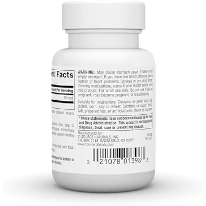 Source Naturals Vinpocetine Tablets, Supports Cognitive Performance*, 10 mg - 60 Tablets - Image 3