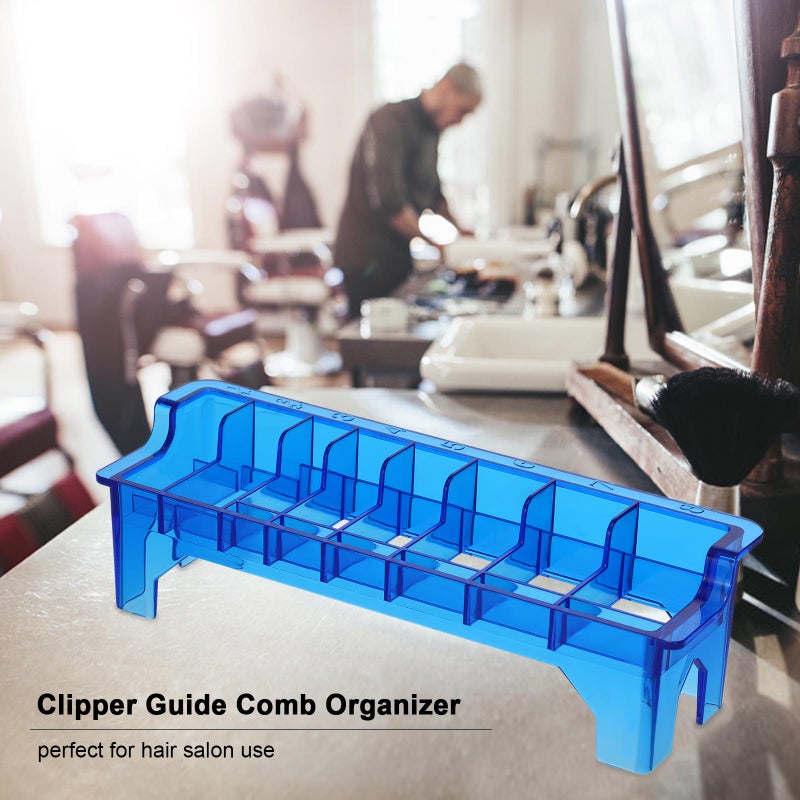 Plastic Clipper Guide Comb Organizer 8 Blocks Hair Clipper Guide Comb Storage Case Rack Rectangular Clipper Comb Holder - Image 5