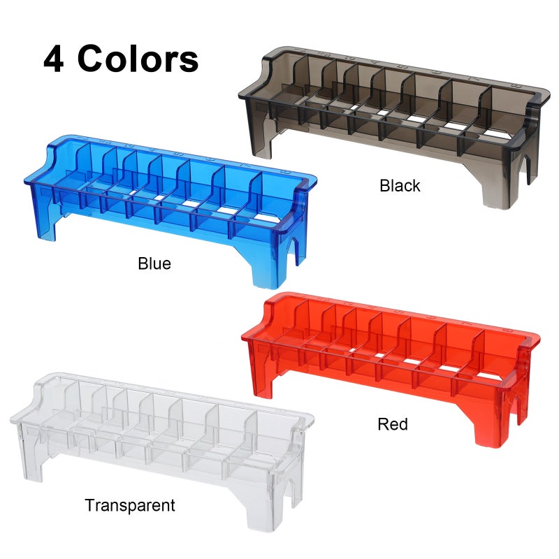 Plastic Clipper Guide Comb Organizer 8 Blocks Hair Clipper Guide Comb Storage Case Rack Rectangular Clipper Comb Holder - Image 4