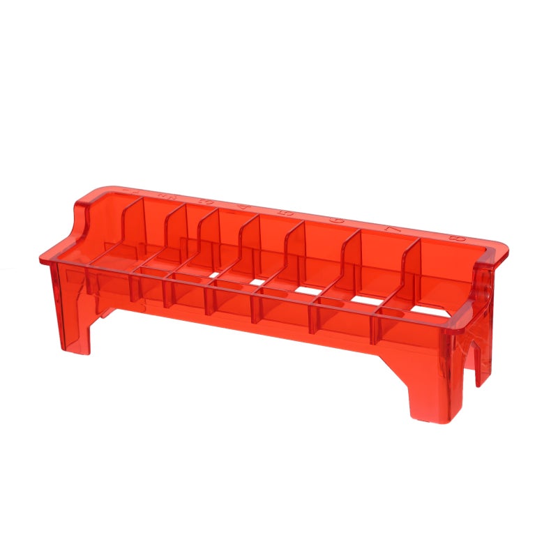 Plastic Clipper Guide Comb Organizer 8 Blocks Hair Clipper Guide Comb Storage Case Rack Rectangular Clipper Comb Holder - Image 1