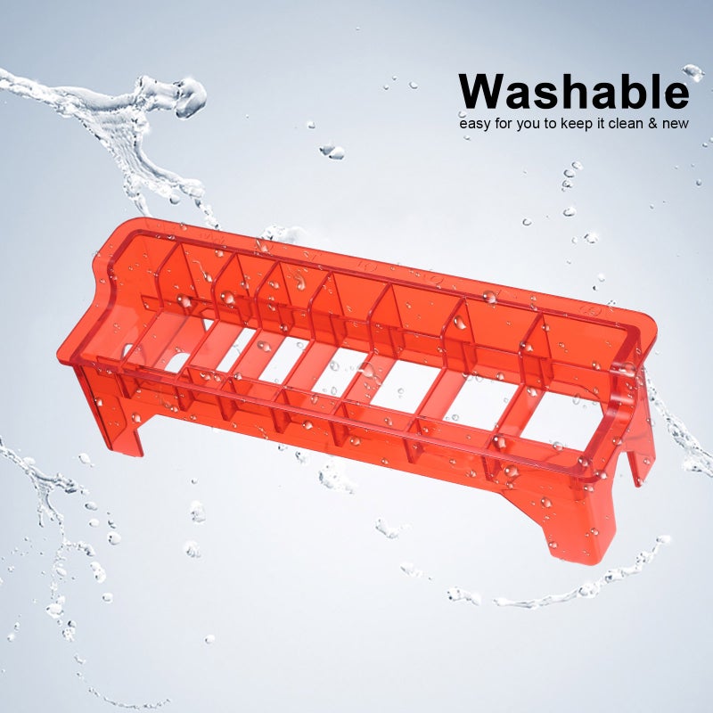 Plastic Clipper Guide Comb Organizer 8 Blocks Hair Clipper Guide Comb Storage Case Rack Rectangular Clipper Comb Holder - Image 3