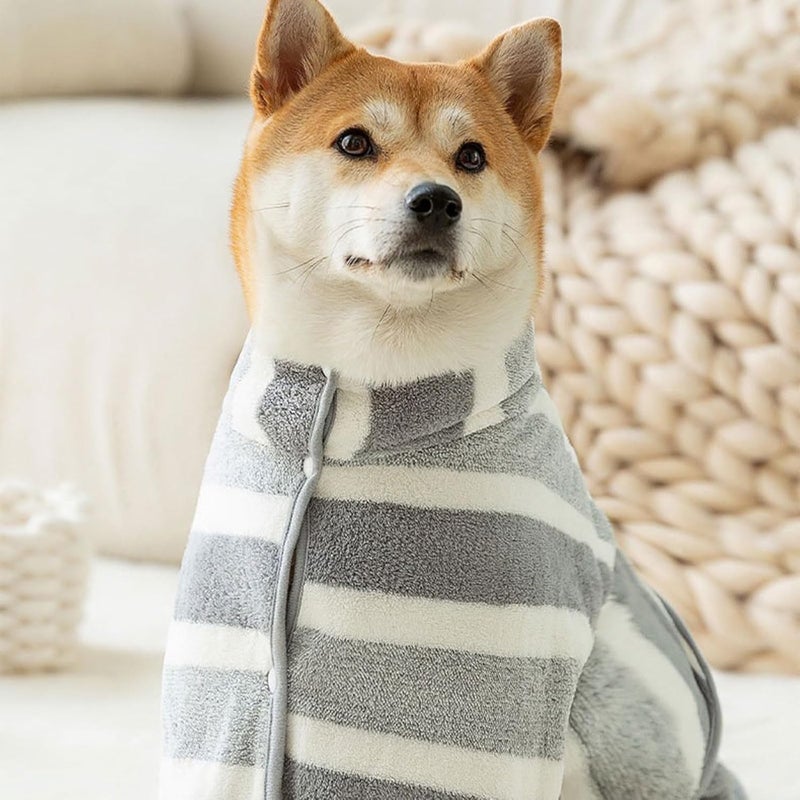 Corals Fleece Pet Bathrobe with Strong Absorption Fast Drying Soft Fabric Post Shower for Dog Cats After Bath Quick Drying Robe - Image 4