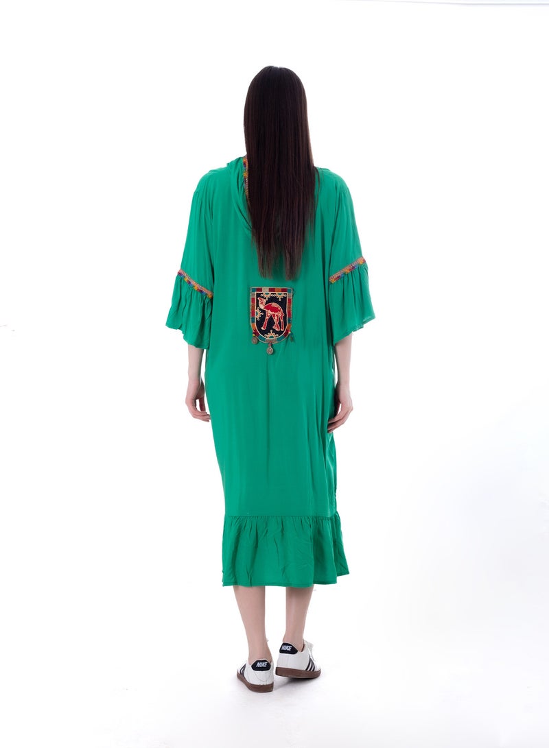 BEBO Women's short printed long sleeve dress, free size, suitable for weight from 60 to 85 kg approximately  - Image 2