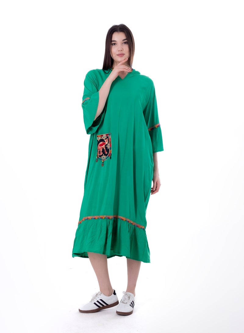BEBO Women's short printed long sleeve dress, free size, suitable for weight from 60 to 85 kg approximately  - Image 3