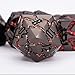 Maywin Cracked Rune Metal Dice Set for DND RPG Dark Fantasy Fractured Design Premium Heavy Metal Polyhedral Dice with Deep Engraved Numbers 7Piece Set Red Infernal Vein - Image 4