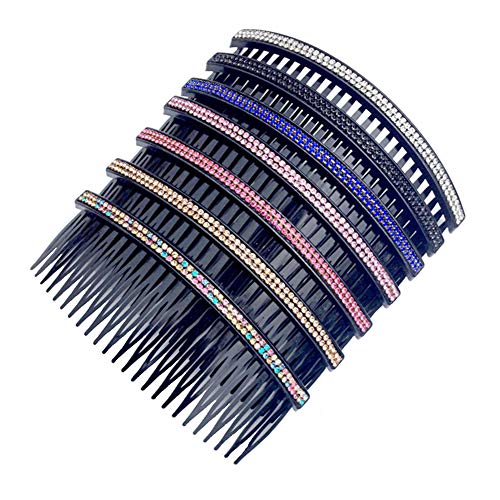 Ruihfas Fashion Women 24 Teeth Hair Comb Pin Clip Double Rows Rhinestone Hair Side Combs 4.72" Length, 5-count - Image 1