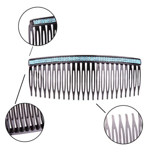 Ruihfas Fashion Women 24 Teeth Hair Comb Pin Clip Double Rows Rhinestone Hair Side Combs 4.72" Length, 5-count - Image 3