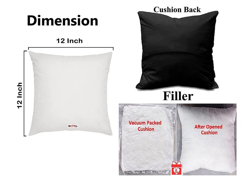 ME  YOU ME & YOU Romantic Gift for Wife, Husband, Girlfriend, Boyfriend, Printed Cushion On Birthday Gift, Valentine's Gift, Love Gift for Someone Special (Fiber - 12 * 12 Inch), Multicolored - Image 2