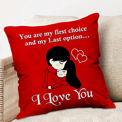 ME  YOU ME & YOU Romantic Gift for Wife, Husband, Girlfriend, Boyfriend, Printed Cushion On Birthday Gift, Valentine's Gift, Love Gift for Someone Special (Fiber - 12 * 12 Inch), Multicolored - Image 1