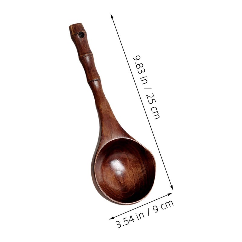 Natural Wood Bathing Scoop And Kitchen Ladle 2 Piece Set Lacquer Finish Multipurpose - Image 3