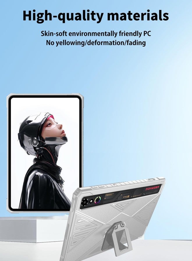 NOUKAJU جراب NOUKAJU لجهاز REDMAGIC Astra وجهاز الألعاب اللوحي 3 Pro مقاس 9.06 بوصة، تصميم نحيف، مقاوم للصدمات والخدوش، مزود بحامل قابل للطي، لون أبيض - Image 2
