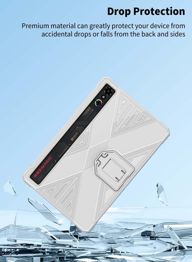 NOUKAJU جراب NOUKAJU لجهاز REDMAGIC Astra وجهاز الألعاب اللوحي 3 Pro مقاس 9.06 بوصة، تصميم نحيف، مقاوم للصدمات والخدوش، مزود بحامل قابل للطي، لون أبيض - Image 5