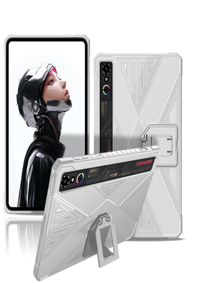 NOUKAJU جراب NOUKAJU لجهاز REDMAGIC Astra وجهاز الألعاب اللوحي 3 Pro مقاس 9.06 بوصة، تصميم نحيف، مقاوم للصدمات والخدوش، مزود بحامل قابل للطي، لون أبيض - Image 1