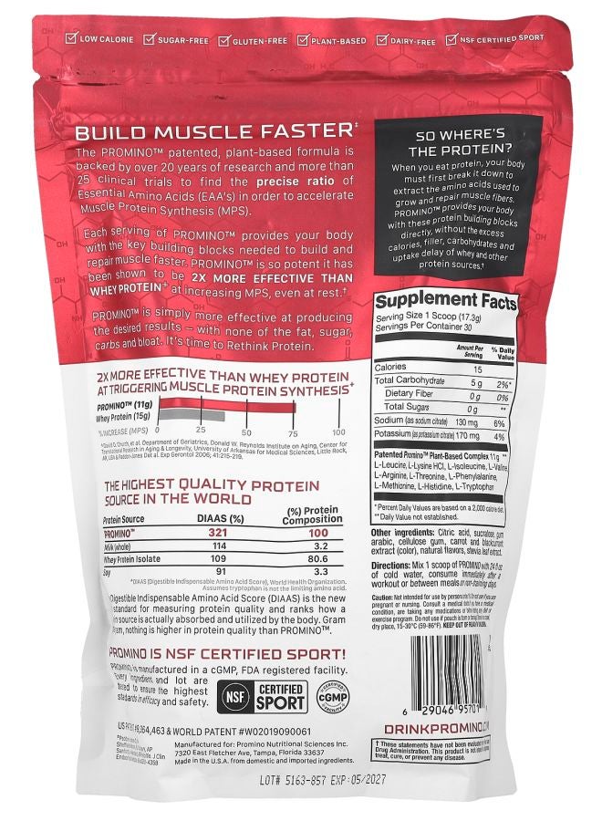 Promino Rethink Protein™ Raspberry 18.3 oz (519 g) - Image 2
