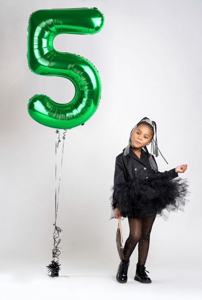 Mluchee Balloon Numbers 40 Inch 5 Ballon for 5th Birthday Decorations, 15 25 35 50 Big Dark Green Number Balloons for Wedding Photo Shoot Party Decor - Image 3