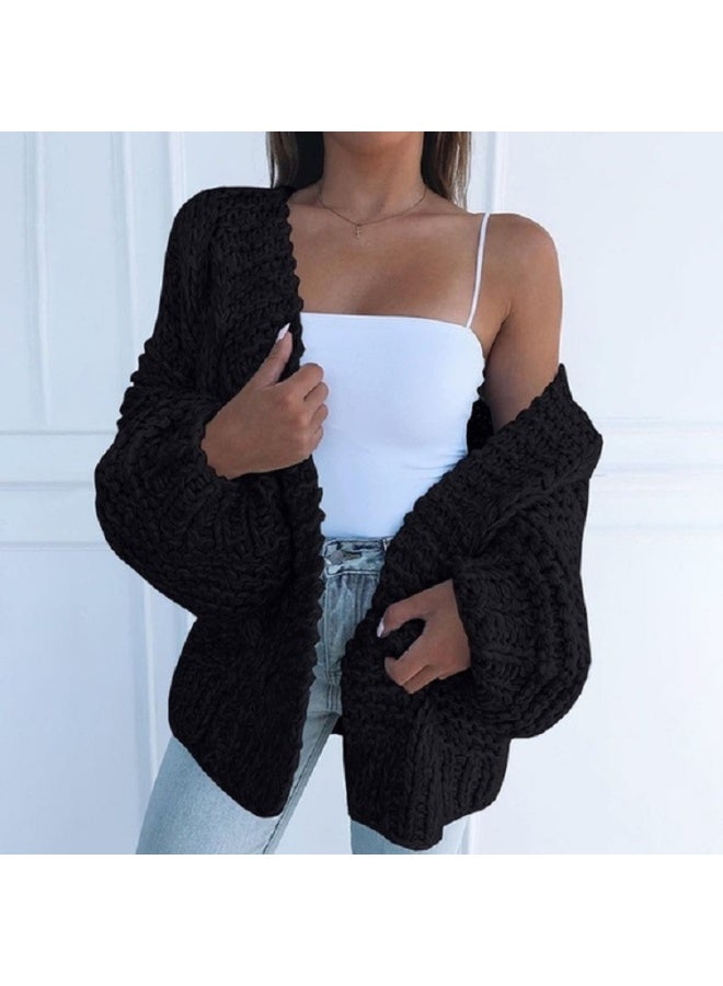 NIBEMINENT Cardigan Women Sweaters Cardigan Batwing long-sleeved Plush Loose Outside Knit Sweaters Women Fashion - Image 1