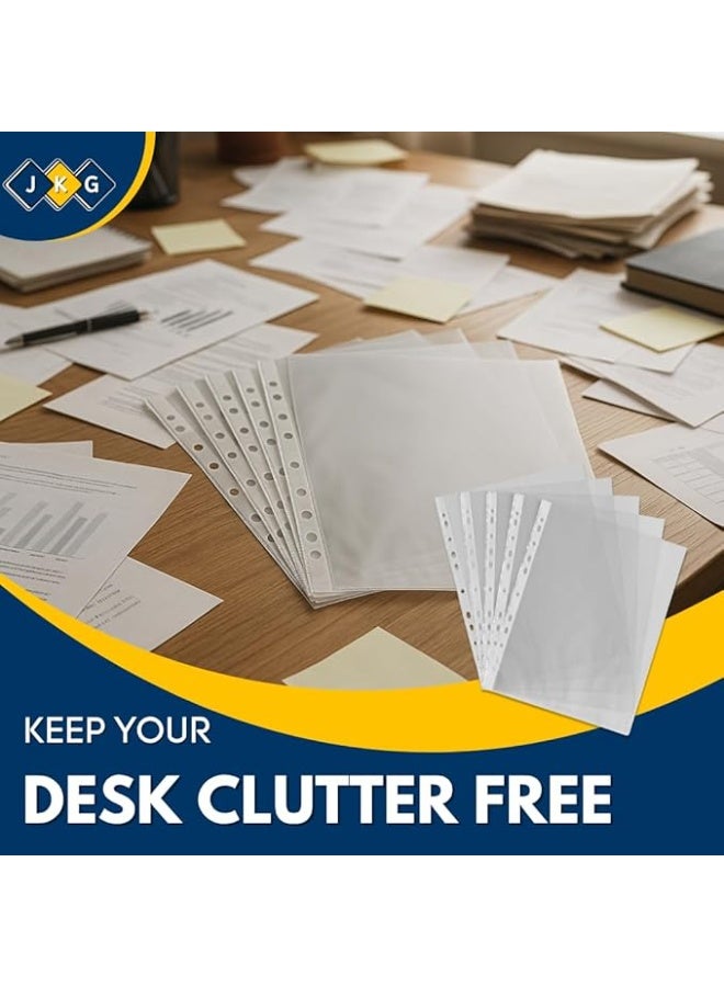 حافظة ملفات بلاستيكية مثقوبة مقاس A4، حافظة ملفات شفافة صغيرة، أفضل مجلد بلاستيك للمكتب أو العمل المدرسي ، 100 قطعة - Image 4