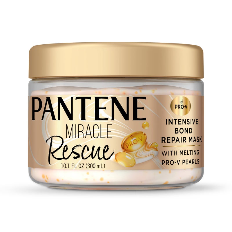 Pantene قناع شعر بانتين المعجزة للإصلاح، إصلاح الروابط المكثف مع لؤلؤات برو-في الذائبة، يذيب الضرر، يبني الروابط، يقوي ضد الضرر، ترطيب عميق للشعر الجاف التالف، 10.1 أونصة سائلة - Image 1