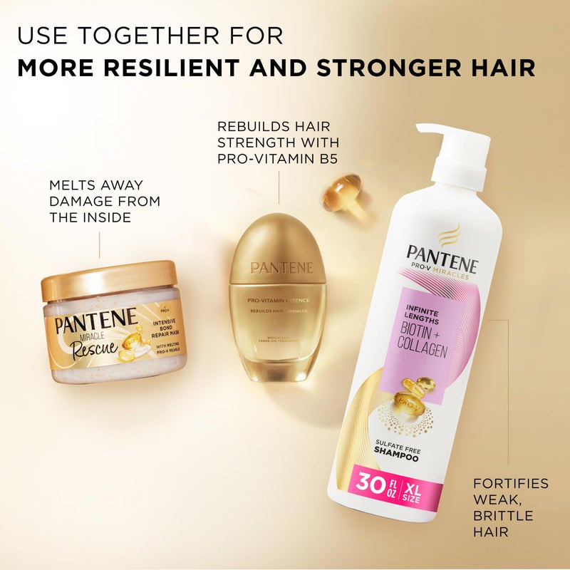 Pantene قناع شعر بانتين المعجزة للإصلاح، إصلاح الروابط المكثف مع لؤلؤات برو-في الذائبة، يذيب الضرر، يبني الروابط، يقوي ضد الضرر، ترطيب عميق للشعر الجاف التالف، 10.1 أونصة سائلة - Image 5