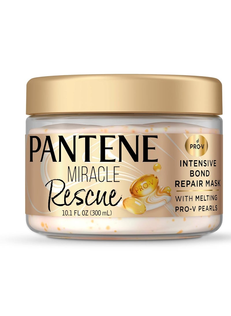 Pantene - Pantene Miracle Rescue Hair Mask, Intensive Bond Repair with Melting Pro-V Pearls, Melts Away Damage, Builds Bonds, Strengthens Against Damage, Deep Conditioning for Dry Damaged Hair, 10.1 fl oz - Image 1