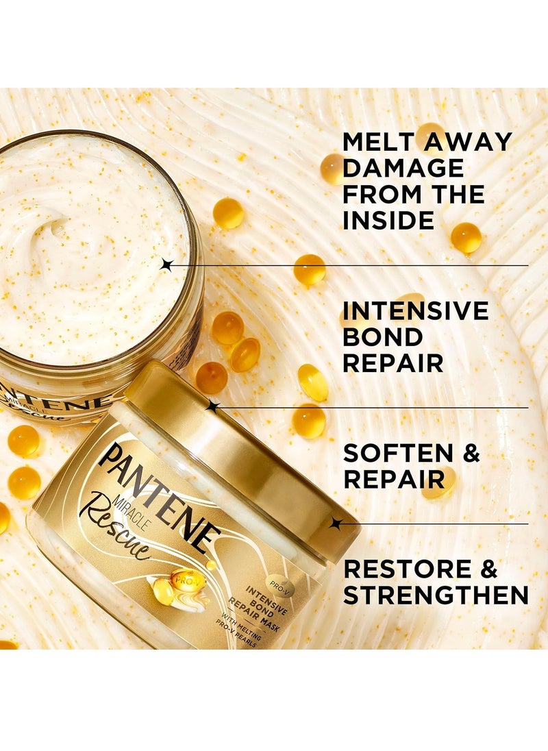 Pantene - Pantene Miracle Rescue Hair Mask, Intensive Bond Repair with Melting Pro-V Pearls, Melts Away Damage, Builds Bonds, Strengthens Against Damage, Deep Conditioning for Dry Damaged Hair, 10.1 fl oz - Image 1