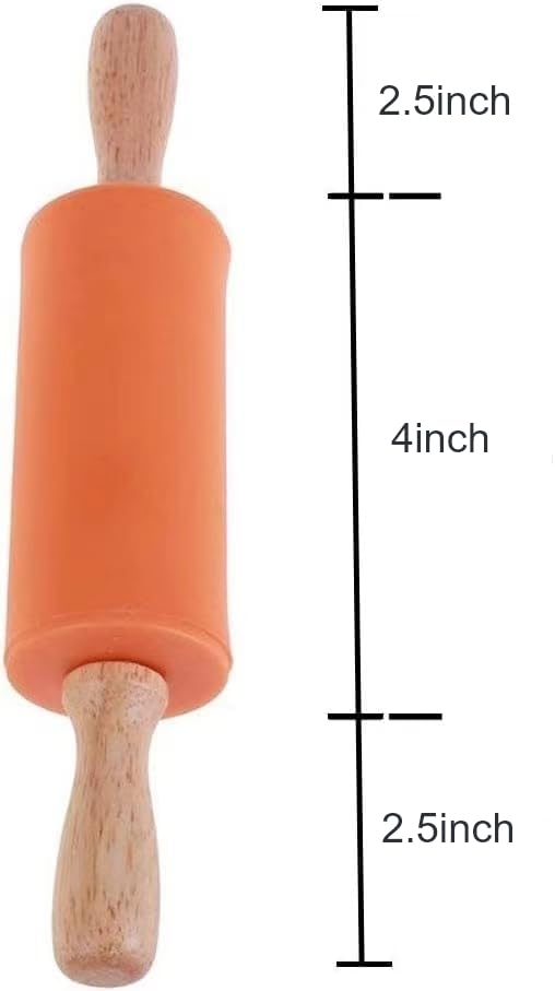 Koogel 9 Inch Mini Rolling Pin, 2 PCS Wooden Handle Rolling Pin for Kids Dough Rollers for Baking supplies Home Kitchen - Image 2