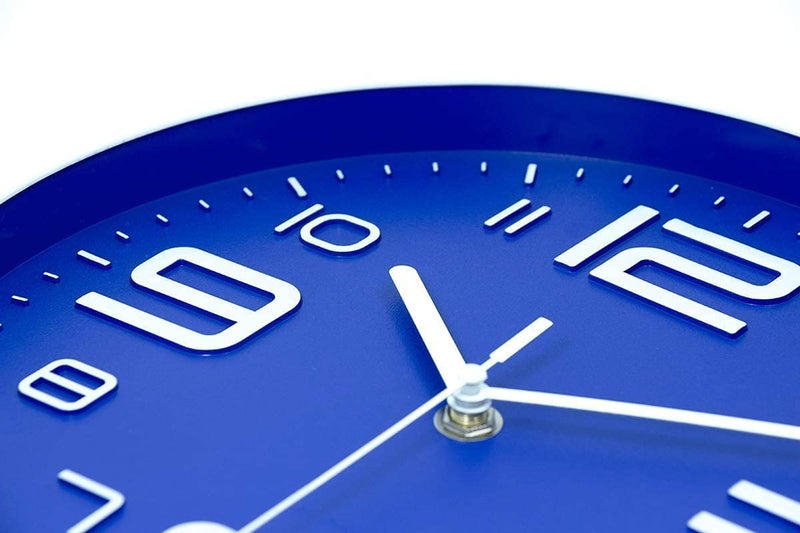 TEKCOOL Wall Clock 12" Silent Quartz Decorative Latest Wall Clock Non-Ticking Classic Clock Battery Operated Round Easy to Read for Room/Home/Kitchen/Bedroom/Office/School - Analog, Plastic Blue - Image 3