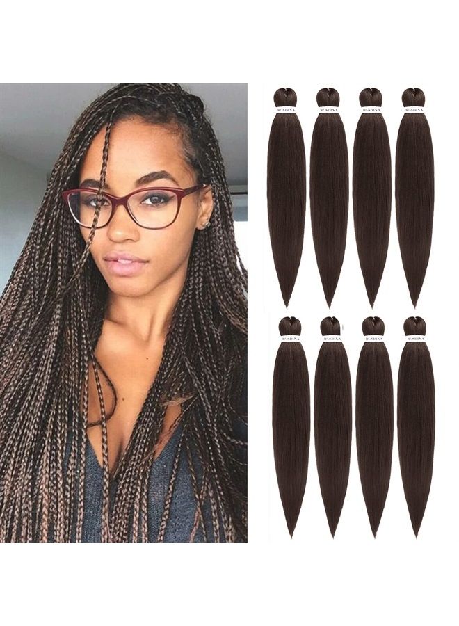 ROSDINA Pre-Stretched Braiding Hair - 28 Inch Natural Hair Extension Braiding Hair Pre-Stretched Professional Synthetic Fiber Crochet Hair Hot Water Setting for Braid Soft Yaki Texture (28”, 4#-8P) - Image 1