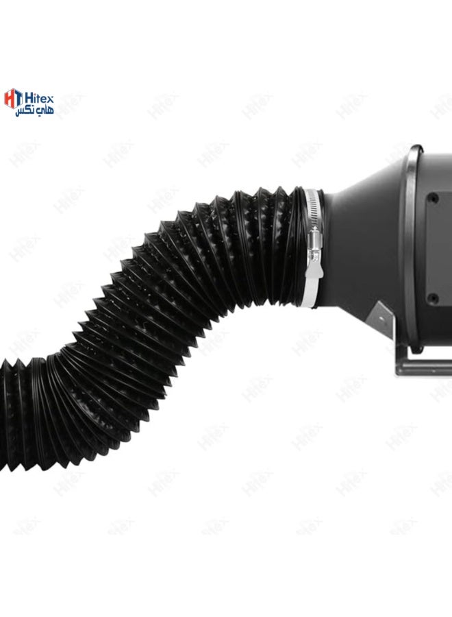 هيتكس خرطوم مرن لتهوية مجفف الملابس - قناة ألومنيوم معزولة من مادة PVC للتهوية والتدفئة والعادم وتكييف الهواء | مقاوم للحرارة العالية والتآكل مع مشابك GI (4 بوصات × 7.8 متر) - Image 3