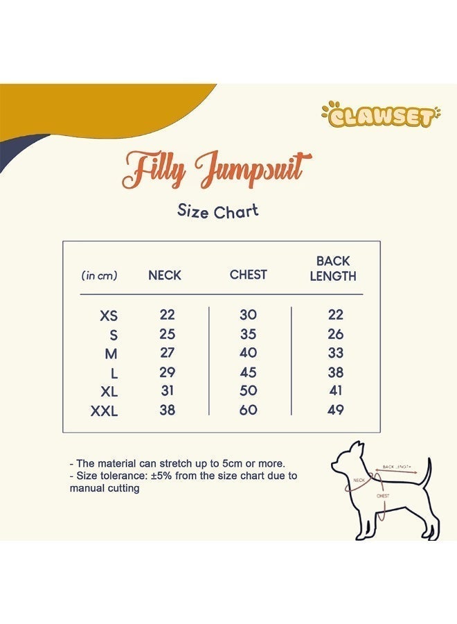 CLAWSET YELLOW FILLY DOG CAT JUMPSUIT DOG CLOTHES CAT CLOTHES PET COMFORTABLE CLOTHES PET APPAREL PET CLOTHES - YELLOW COLOR - Image 2