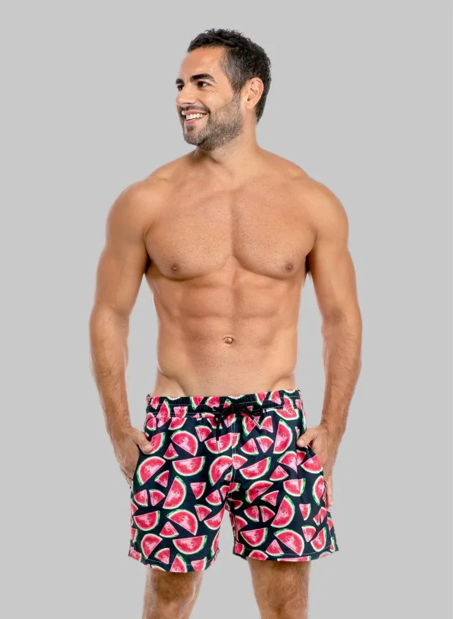 جاست نيتشر شورت سباحة رجالي بتصميم شرائح البطيخ