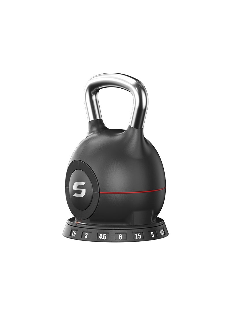 Sparnod Fitness SK-12 Adjustable Kettlebell 10kg – 7-in-1 Adjustable Weight System, One-Hand Adjustment Ergonomic Grip, Steel & ABS Build Safe, Compact Full-Body Workouts - Image 1
