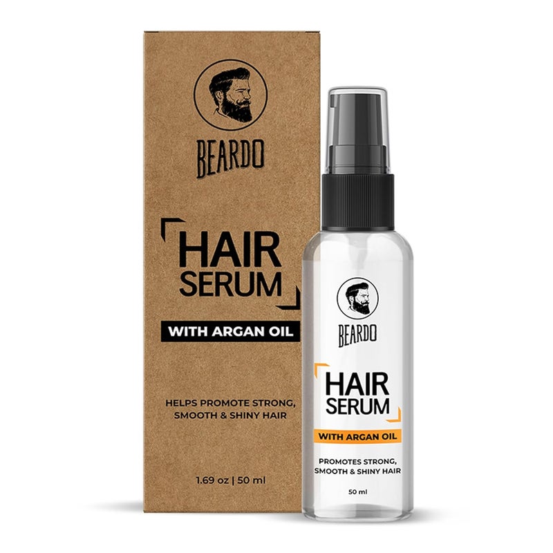 Beardo Hair Growth Serum For Men | Seals in Moisture, Tames Brittle and Frizzy | Contains Argan Oil for Hair Smoothing | For Softer, Shinier and Thicker Hair - 1.69 oz