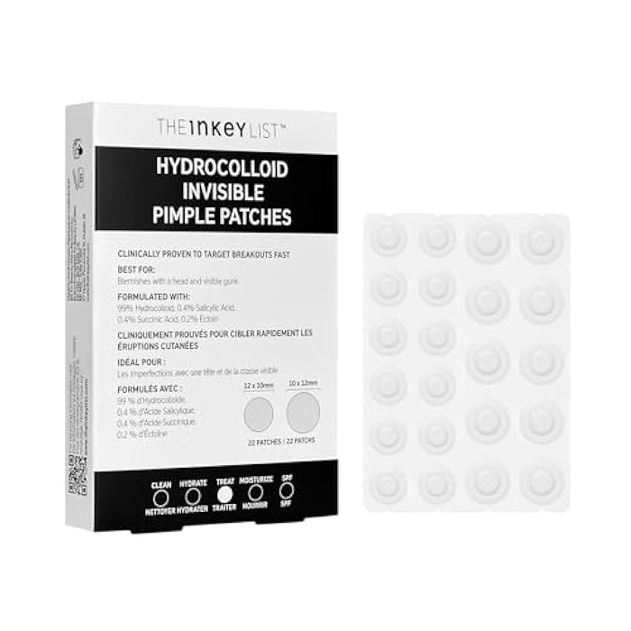 The INKEY List Hydrocolloid Invisible Pimple Patches, Spot Patches Contains Salicylic Acid, Day/Night Anti Acne Patches, Vegan & Cruelty Free, Suitable For All Skin Types - Image 1