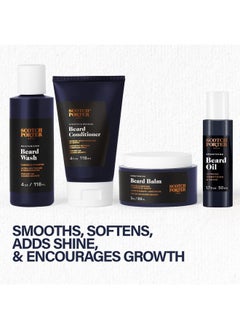 scotch porter Scotch Porter Beard Care Kit - Cleanse, Moisturize, Soothe & Style Coarse, Dry Hair while Encouraging Growth for a Fuller/Healthier-Looking Beard - Includes Wash, Conditioner, Serum, Balm & Brush  - Image 3