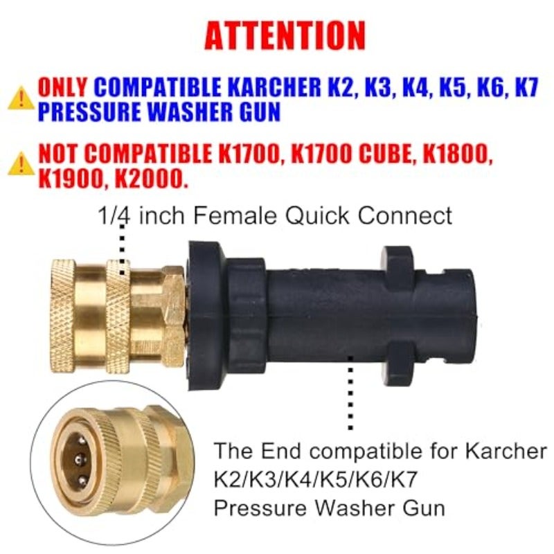 محول بندقية غسالة الضغط إلى موصل سريع 1/4 بوصة فقط متوافق مع كارتشر K2 وK3 وK4 وK5 وK6 وK7 - Image 4