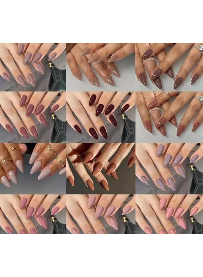 Shein Long Artificial Nails – 144 Pcs Set in 12 Colors, Easy to Wear & Apply - Image 4