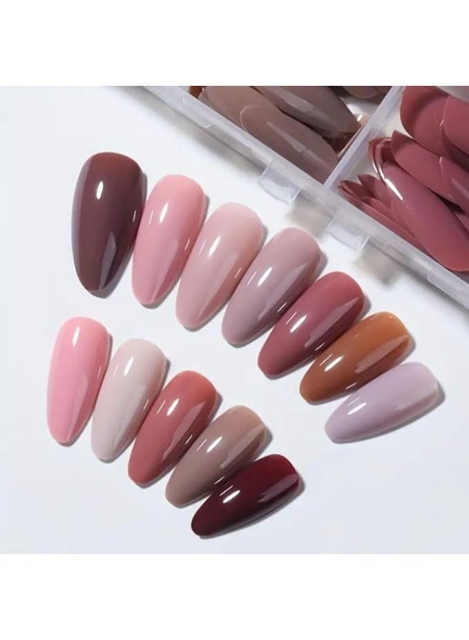 Shein Long Artificial Nails – 144 Pcs Set in 12 Colors, Easy to Wear & Apply - Image 3