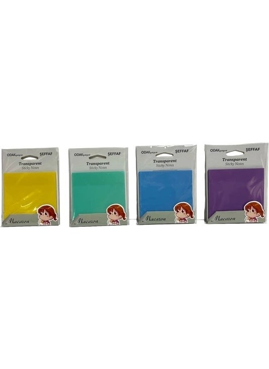 Odak - Focus Macaron Transparent Colored Sticky Notes 50 Sheets 76 x 76 mm - Image 1