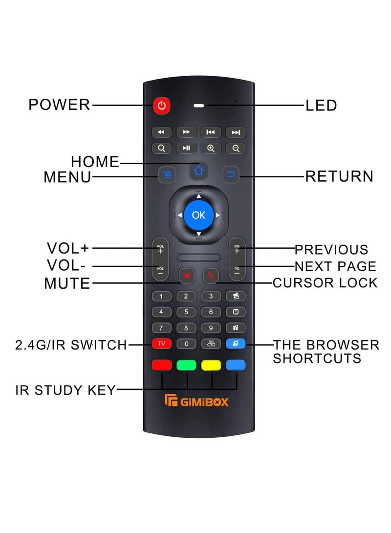 NEW GiMiBOX MX3 Pro Air Mouse Wireless Keyboard – 2.4G Smart TV Remote with Motion Sensing for Android TV Box, Game Controller, PC & Smart TV - Image 2