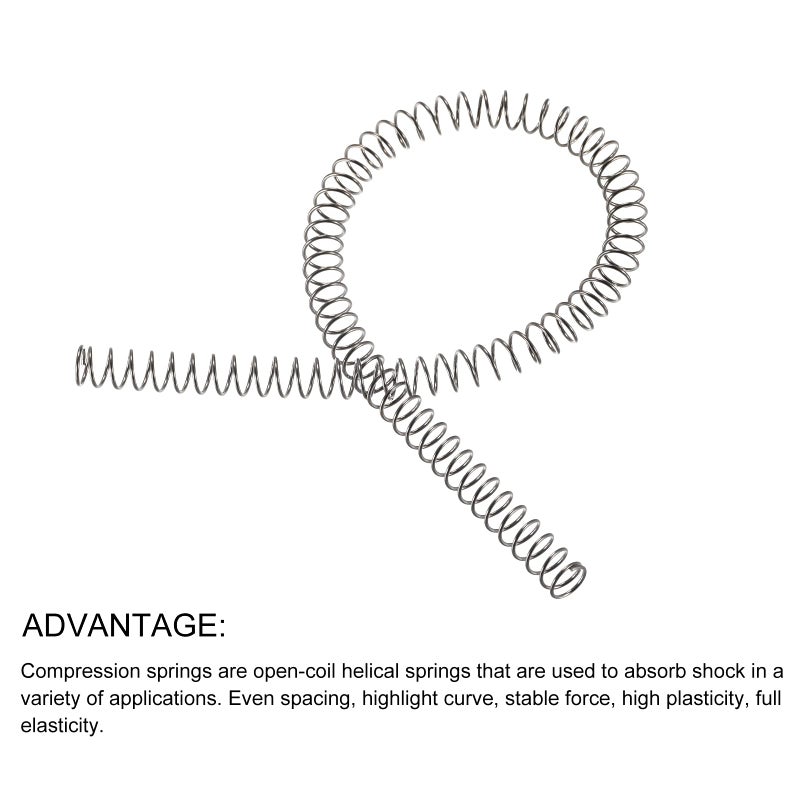 METALLIXITY Compression Springs (1x8mm OD,305mm Free Length) 2Pcs, 304 Stainless Steel Extension Spring - for Shop Home Repairs, DIY Projects, Silver Tone - Image 5