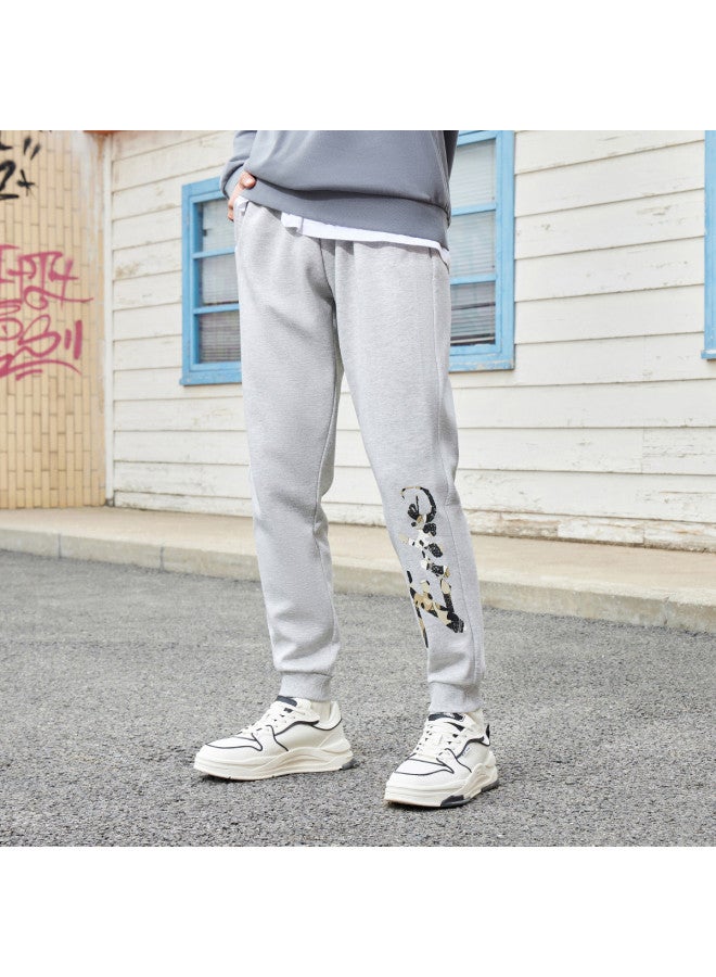 ERKE Men's Sports Pants With Cartoon Animal Prints, Fashionable Casual Knitted Trousers, Regular Style, Versatile - Image 2