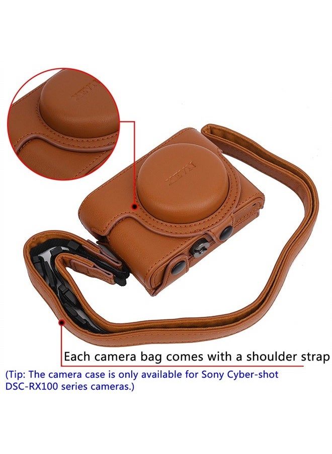 Hargedis - XEVN for Sony rx100 case,for Sony rx100 vi case,dsc-rx100 Mark ii,dsc-rx100 iii,dsc-rx100 iv,dsc-rx100 v RX100 VII m6 5a m3 Protective Leather Camera Case Bag with Camera Shoulder Strap - Image 1