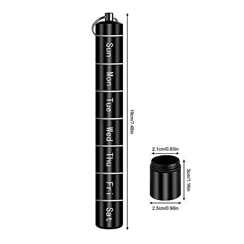 INKULTURE Portable Aluminum Alloy Medicine Organizer Box Tablets Container Case Keychain Stackable & Waterproof Travel Pill Box | Black | 01 Pcs - Image 4