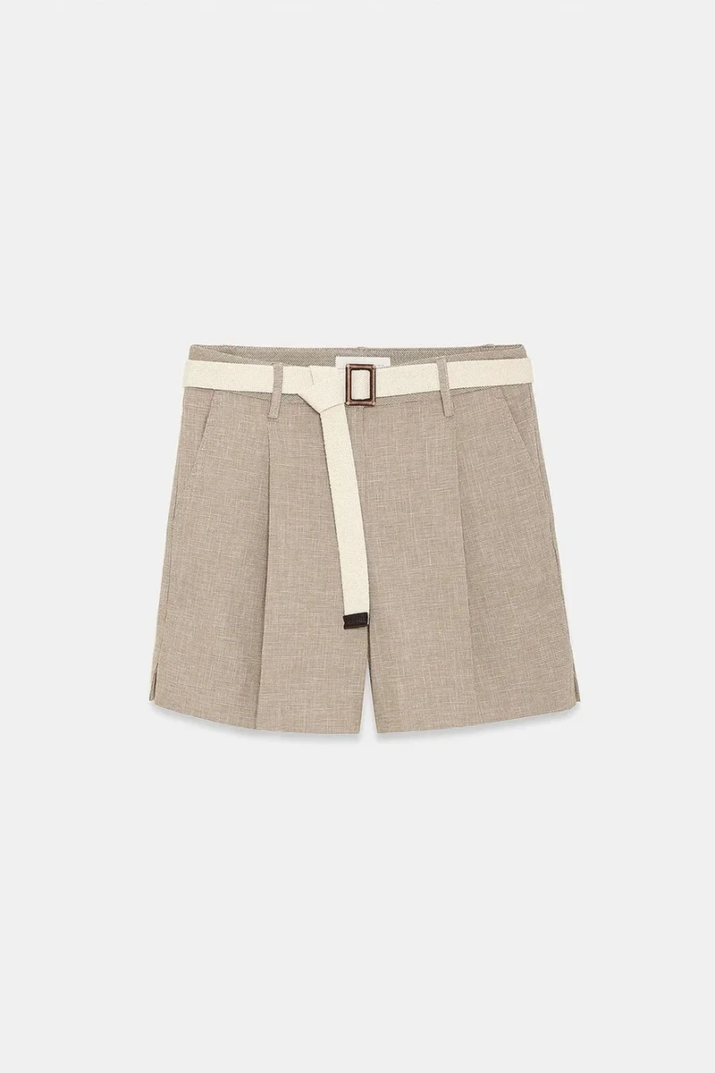 ديلفين DILVIN Belted High-waist Tailored Shorts