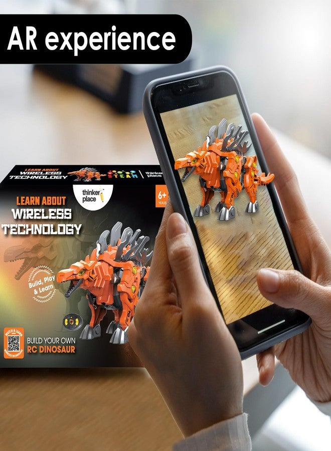 ThinkerPlace مجموعة بناء ديناصور ستيجوسورس للتحكم عن بعد من ThinkerPlace | ديناصور يعمل بالتحكم عن بعد | تعلم العلوم والتكنولوجيا والهندسة والرياضيات: تعرف على التكنولوجيا اللاسلكية | لعبة تعليمية للأطفال من عمر 6 سنوات فما فوق - Image 5