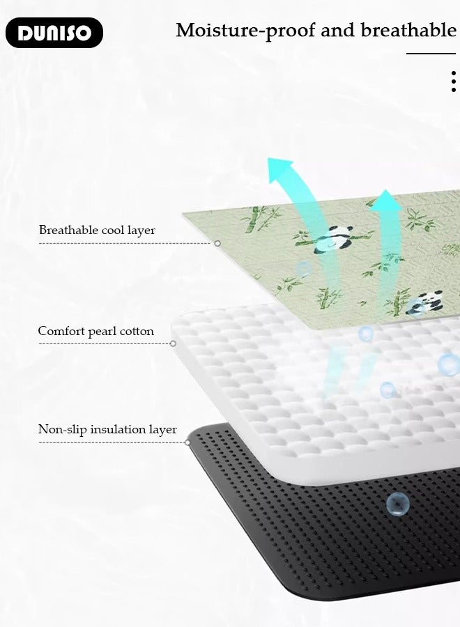 DUNISO Pet Cooling Mat,Dog Cooling Mat,70x90cm Washable Cat Ice Cooling Pad with Breathable Ice Silk, Non-Toxic Foldable Pet Cooling Pad for Medium, Small Breed Dogs Cats, Dogs Self Cooling Mat for Indoor Outdoor  - Image 3
