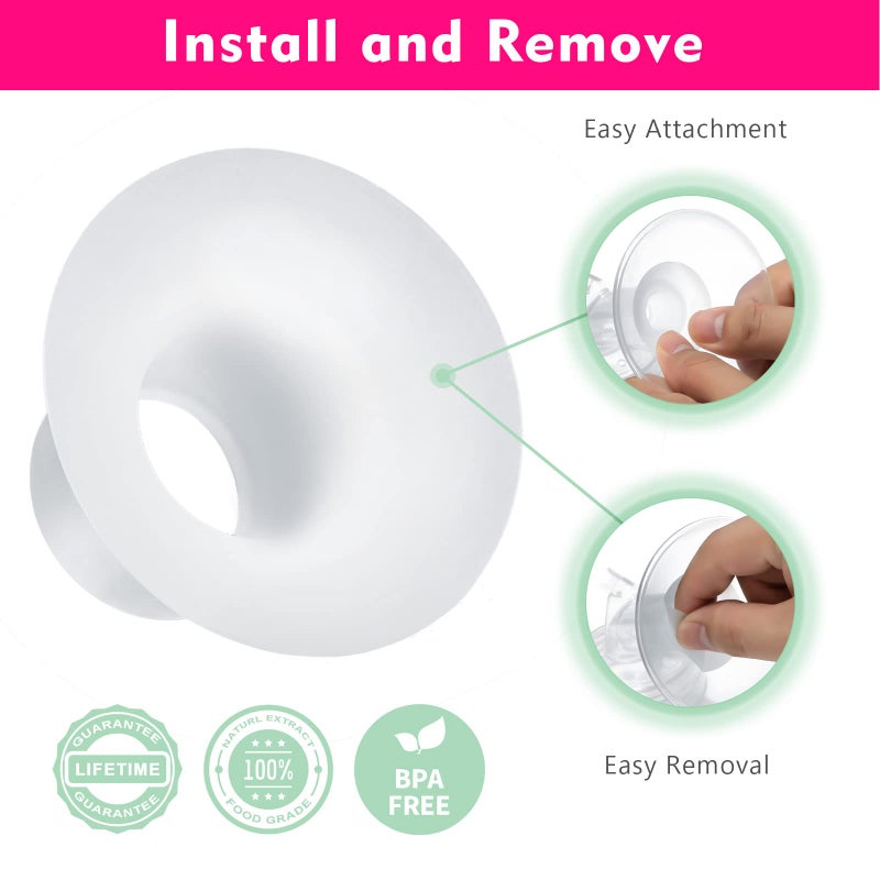 Durceler 18mm Silicone Flange Inserts Compatible with Medela/for Spectra S1 S2 / Elvie / S18 S21 / Momcozy S9 S12/ TSRETE 24mm Breast Pump Shields or Freemie 25mm; Reduce Nipple Tunnel Down to 18mm - Image 5