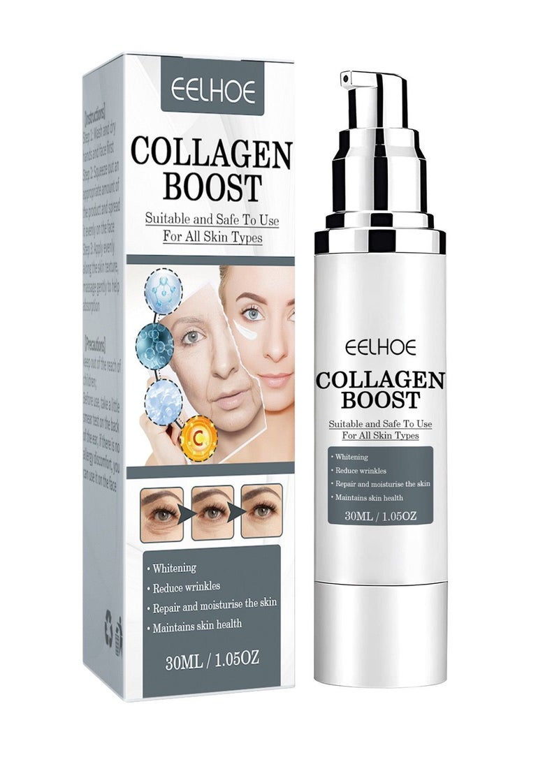 EELHOE Collagen Boost Anti-Aging Serum, 30ML Anti-Aging Serum, Collagen Anti-Wrinkle Cream Women, Collagen Booster For Face With Hyaluronic Acid - Image 4