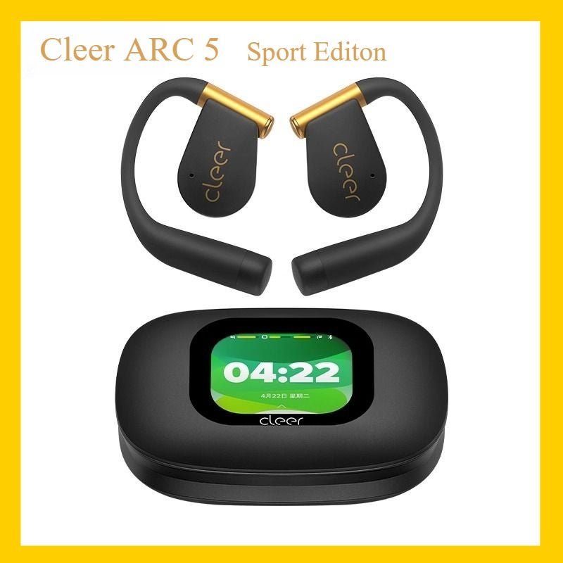Cleer ARC 5 Open-Ear Smart AI Sports Running Headphones, Bluetooth with Touch Screen Dbe4.0 Amoled, 60H Battery, Gold - Image 1